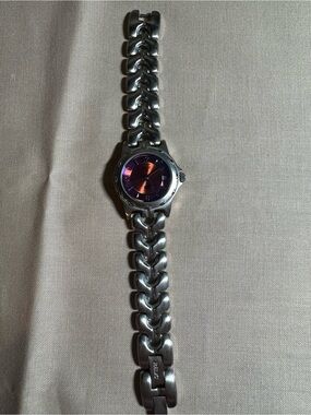 Relic Women's Silver Link Watch with Purple Dial